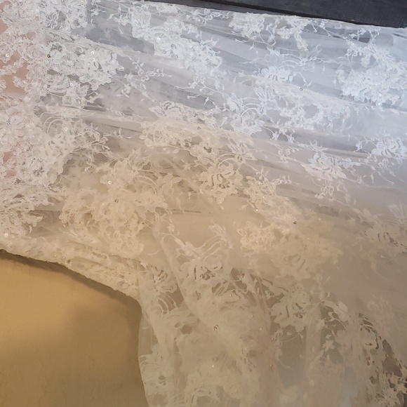 Sherri Hill Ivory lace two piece Wedding Prom Homecoming gown Style# 51013 - Picture 9 of 16